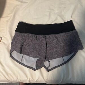 Black/Grey Lululemon Speed Up Shorts